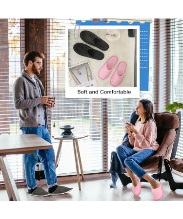 10 Pairs Disposable Home Slippers for Guests - Soft Washable Cotton Linen Spa Slippers Non-Slip & Breathable for Indoor Travel & Parties (Pink Gray - Buy Online on SooperMarket.com