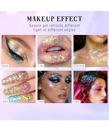 NewBang Roll-on Chameleon Color Changing Holographic Body Glitter Gel - 12# Sparkling Blue - Buy Online on SooperMarket.com