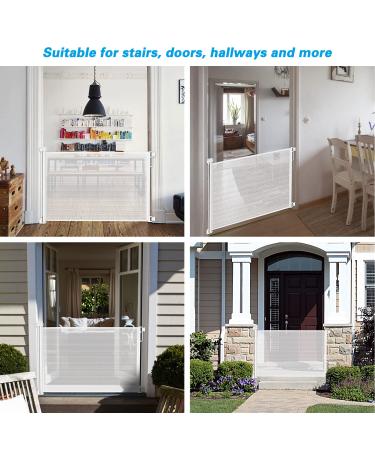HEELALBABY Retractable Baby Gate for Stair 65" Extra Wide Outdoor Mesh Safety Gate for Dogs or Pets Fabric Indoor Puppy Gates for Doorways - Buy Online on SooperMarket.com