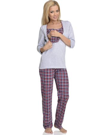 Be Mammy Women's Nursing Pyjama Set, Size S Melange - Comfortable Maternity Sleepwear - Buy Online on SooperMarket.com