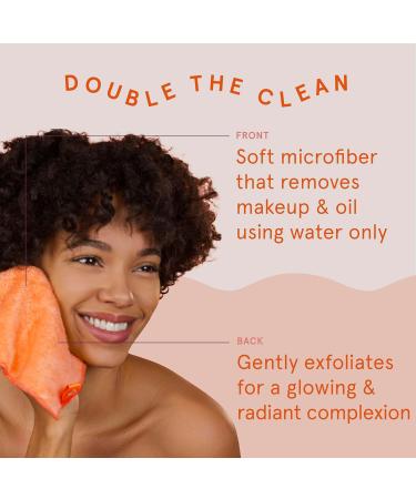 Cleanlogic Exfoliating Dual-Texture Face Cloths for Sensitive Skin - Vegan Assorted Colors Removes Makeup & Dirt - Pack of 3 - Buy Online on SooperMarket.com