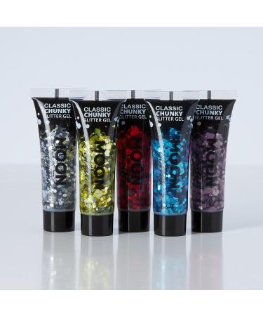 Chunky Green Glitter Gel by Moon Glitter - Cosmetic Festival Face & Body Paint - 12ml - Buy Online on SooperMarket.com