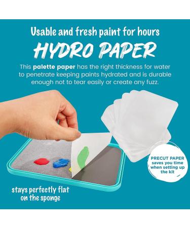 WetNDri Stay Wet Palette Kit for Acrylic Miniature Painting - 50pc Pallet Paper, 2 Sponge, Warhammer 40K Model Paint Brush Holder - Paint Mixing Storage Container with Lid - Buy Online on SooperMarket.com