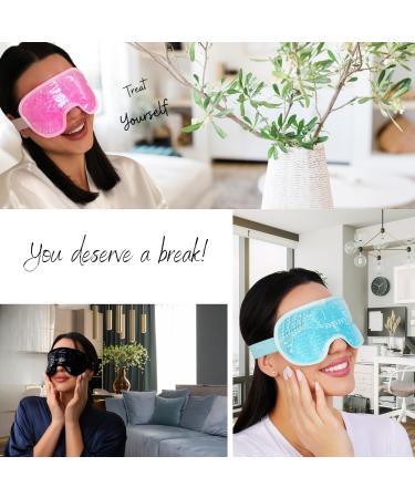 ZENYA Cooling Eye Mask - Reusable Hot Cold Therapy Gel for Puffy Eyes, Hayfever Relief, Migraine, Sinus Pain - Blue - Buy Online on SooperMarket.com