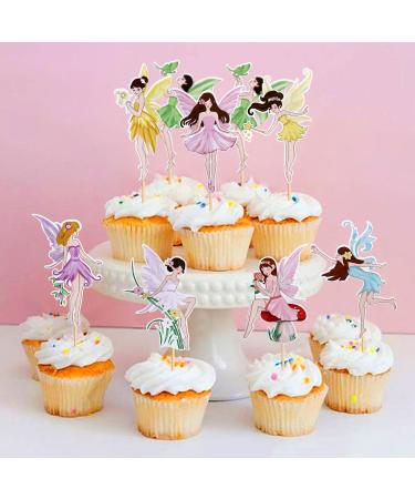 Cyodoos24 PCS Fairy Cupcake Toppers Flower Fairy Party Cupcake Toppers Fairies Party Cake Picks Garden Birthday Party Decorations for Elves Theme Baby Shower Supplies - Buy Online on SooperMarket.com
