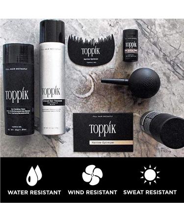 Toppik Hair Building Fibers Black - 0.97 oz (27.5 g) | Thicker, Fuller Hair - Buy Online on SooperMarket.com