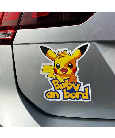 Baby On Board Sticker - Pika 13x18cm Easy Stick Vinyl Car Decal | Colorful Baby Safety Sign for Cars - Buy Online on SooperMarket.com