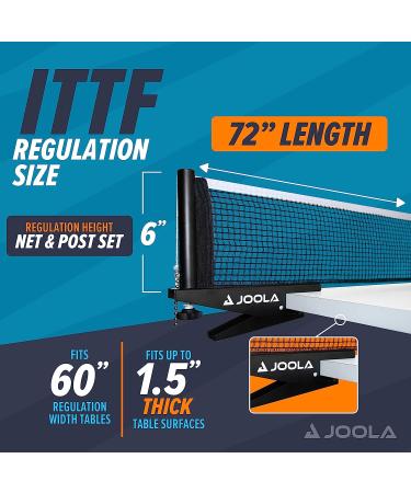 JOOLA Premium 72 Regulation Size Table Tennis Net and Post Set - Portable Spring Clamp, Black - Buy Online on SooperMarket.com