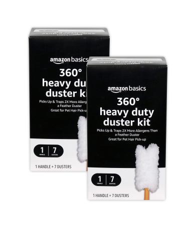 Amazon Basics 360 Heavy Duty Duster Kit, 7 Dusters and 1 Handle (Pack of 2)