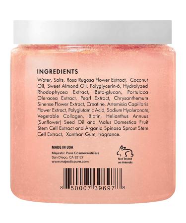 Majestic Pure Coco Rose Scrub with Biotin, Collagen, Stem Cell & Coconut Oil - Exfoliating Body Scrub for Men & Women - 10 oz - Buy Online on SooperMarket.com