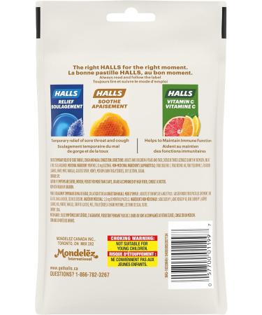 HALLS Triple Soothing Action Cough Drops Honey Lemon 1 Resealable Bag (80 Drops Total) & Menthol Honey Bag 30 Lozenges - Buy Online on SooperMarket.com