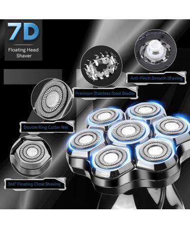 BestMal 6-in-1 Bald Head Shaver for Men - Upgraded 7D Electric Rotary Shaver with LED Display IPX7 Waterproof Wet/Dry Grooming Kit - Buy Online on SooperMarket.com