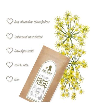 EDEL KRAUT Organic Fennel Whole - Premium Fennel Tea 100g | Natural Fennel Bitter for Digestive Health - Buy Online on SooperMarket.com