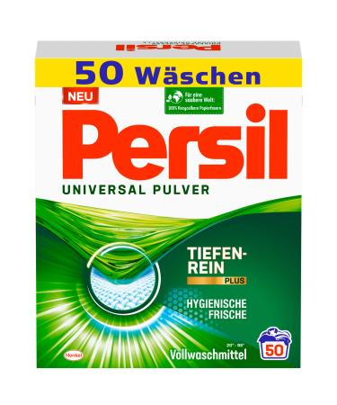Persil universal powder detergent (50 wash loads) fully detergent with deep clean plus technology combats stubborn stains for radiant purity 3.25 kg (1 Pack)