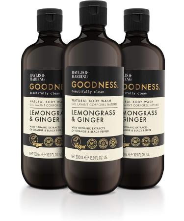 Baylis & Harding Goodness Lemongrass & Ginger Toiletries Bundle - 6 x 500ml Hand Wash & Body Wash Bottles - Vegan Friendly - Buy Online on SooperMarket.com