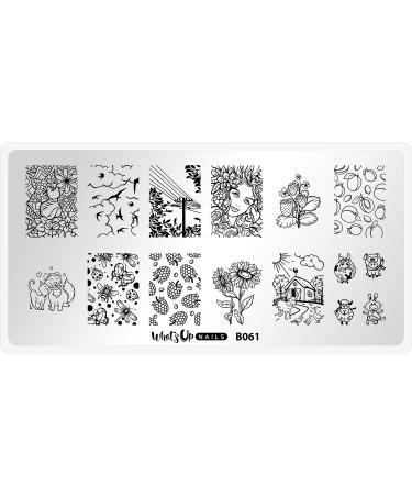 Whats Up Nails - B061 Summer in the Countryside Stamping Plate for Nail Art Design