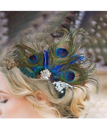 BEALIFE Oriental Style Flower Hair Comb High-end Texture Realistic Appearance Exquisite Craft Metal Leaf Hair Combs Wedding Dark Green - Buy Online on SooperMarket.com