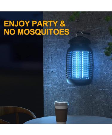 Electric Bug Zapper 4200V Waterproof Outdoor Insect Killer with Light Sensor - Dark-black - Buy Online on SooperMarket.com