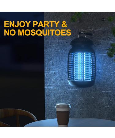 4200V Electric Bug Zapper - High Powered Waterproof Mosquito Trap for Indoor and Outdoor Use - Fly Control for Home, Kitchen, Backyard, Camping - Black - Buy Online on SooperMarket.com