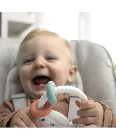 Ingenuity Soothing Sheppy Baby Teether Toy with Activity Rings - BPA-Free Silicone - Ages 3 Months+ - Unisex - Buy Online on SooperMarket.com