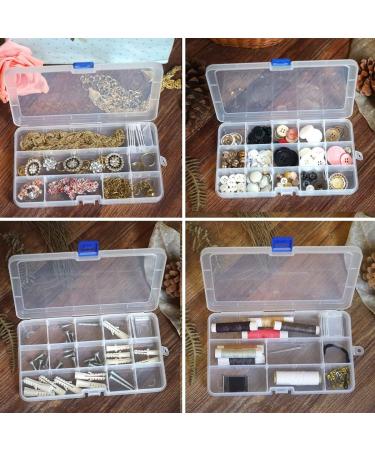 DUOFIRE Adjustable Plastic Organizer Container Storage Box with 15 Grids - 4 Pack, Ideal for Jewelry, Beads, Earrings, Fishing Hooks, Small Accessories - Buy Online on SooperMarket.com