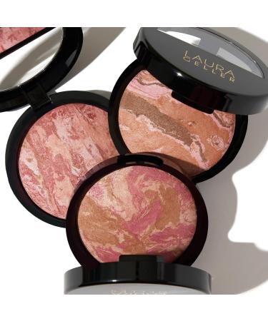 LAURA GELLER NEW YORK Blush-n-Bronze Marbleized 2-in-1 Bronzer Blush Apricot Bronze with Precision Brush - 2 PC Set - Buy Online on SooperMarket.com