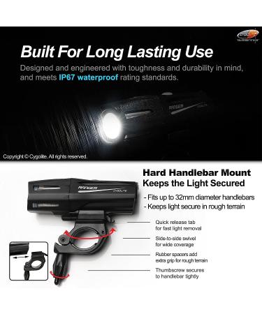 Cygolite Ranger 400 Lumen Bike Light | 5 Night & 3 Daytime Modes | Compact, Durable & Waterproof | USB Rechargeable Headlight for Road, Mountain & Commuter Bicycles - Buy Online on SooperMarket.com