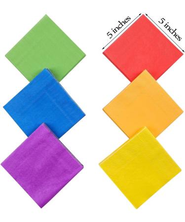 Whaline 120 Rainbow Cocktail Napkins - Gay Pride Day Party Favors - 2 Ply Beverage Paper Napkins - 6 Colors - Buy Online on SooperMarket.com