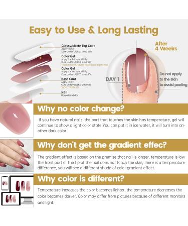 YTD Likomey Gel Polish Set 15ml Color Changing Nude Pink Burgundy Red and Glitter Nails Gel Kit Fall Winter Thermal Ombre Change Colors Translucent Salon Manicure UV Nail Vernis 2 Pcs 0.5 Oz 2-nude Pink Burgundy Red 15 ml (Pack of 2) - Buy Online on SooperMarket.com