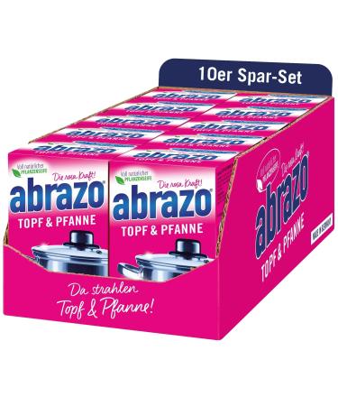 Abrazo pot & pan |80 cleaning pillows 10x8 pieces for pots & kitchen flush with vegan plant soap kitchen sponge cleaning sponge 10 packs of 8 pieces.