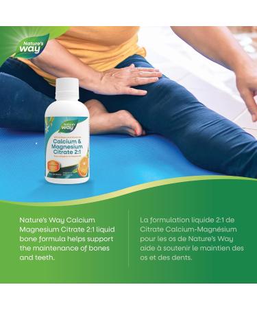 Nature's Way Calcium and Magnesium Citrate 2:1 - Liquid Supplement with Vitamin D3 Vitamin K2 and Collagen Helps Support the Maintenance of Bones and Teeth Orange Flavour 500 mL - Buy Online on SooperMarket.com