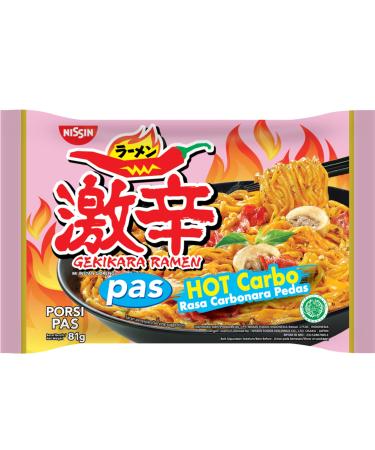 Generic Nissin Gekikara Spicy Ramen Hot Carbonara Flavour 81g - 30 Pack - Halal