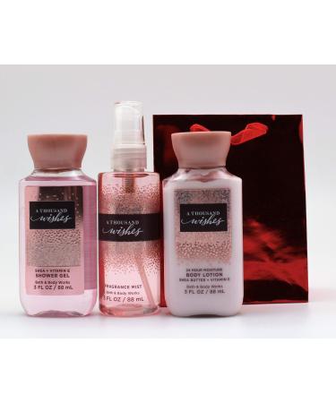 A Thousand Wishes   2019 - Shower Gel - Fine Fragrance Mist & Body Lotion - Travel Size Set w/Gift Bag