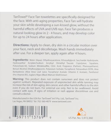 Tan Towel Face Tan 0.15 lb. - Achieve a Sun-Kissed Glow Quickly and Effortlessly - Buy Online on SooperMarket.com
