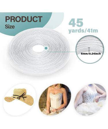 High Density Polyester Boning for Sewing Corset - 6mm Wide, 50 Yard Roll - Garment & Bra Accessories for Corsets, Gowns, Lingerie & Hats - White - Buy Online on SooperMarket.com