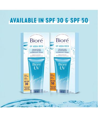 Bior UV Aqua Rich Weightless Moisturizer with SPF 50 | Dermatologist Tested Face Cream with Invisible UV Protection | 50mL - Buy Online on SooperMarket.com