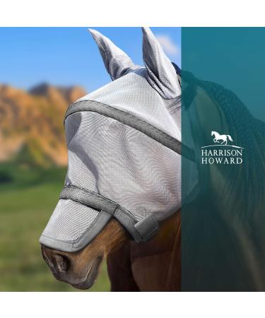 Harrison Howard Maskology Supreme Horse Fly Mask - Stellar UV Protection - Full Size Grey - Buy Online on SooperMarket.com