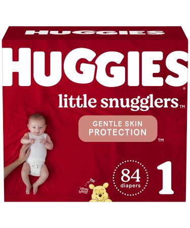 Baby Diapers Size 1 (8-14 lbs), 84ct, Huggies Little Snugglers Newborn Diapers