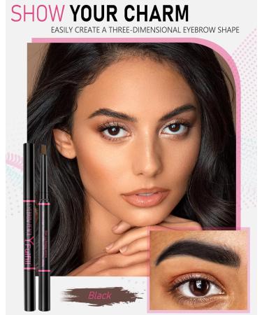 YFulfill Eyebrow Pencil Black Waterproof Eye Brow Pencil Black for Women Eye Pencil Black with Brush Crayon Noir Pour Les Yeux Black Eyebrow Pen for Women - Buy Online on SooperMarket.com