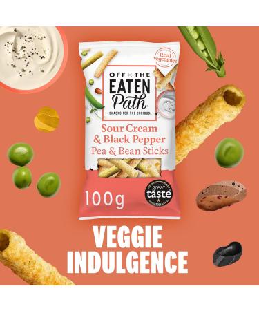 Off the Eaten Path Sour Cream & Pepper Bean Sticks 100g - Crunchy Snack with a Tangy Twist - Buy Online on SooperMarket.com