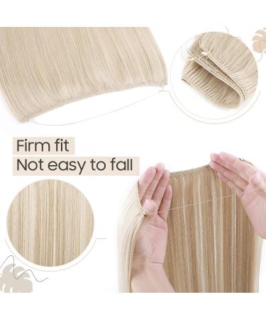 Secret Headband Wire Hair Extensions - Ombre Bleach Blonde 50cm Straight Rubber Band for Women - Buy Online on SooperMarket.com