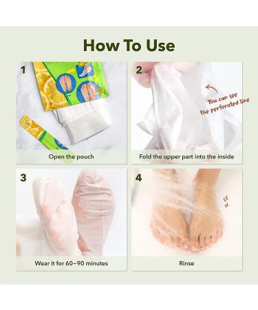 PURDERM Shiny & Soft Foot Peeling Mask (6 Pack) - Exfoliating Treatment for Cracked, Dry, Callused Feet - Removes Dead Skin & Reveals Baby Soft, Smooth Skin - Lemon & Natural Botanical Extracts - Buy Online on SooperMarket.com