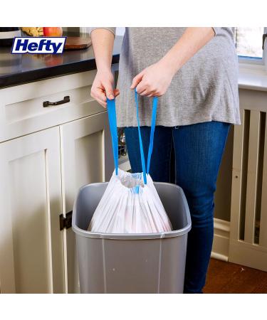 Hefty Garbage Bags Ultra Strong Tall 50 Litres White Kitchen Drawstring Arm & Hammer odour neutralizer 28 Bags - Buy Online on SooperMarket.com