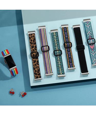 Maledan 3 Pack Elastic Band Compatible with Fitbit Charge 4 and Fitbit Charge 3 Bands for Women Men  Adjustable Stretchy Sport Strap Soft Nylon Wristband for Charge 4/ Charge 3/ 3SE Accessories Black/ Green Arrow/ Boho Flower - Buy Online on SooperMarket.com