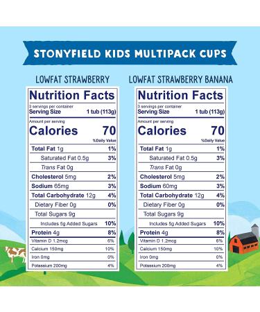 Stonyfield Organic Kids Strawberry & Strawberry Banana Yogurt Cups Variety Pack - 6 Ct, 4 oz Each - Buy Online on SooperMarket.com
