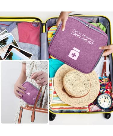 Mecctuck Large Capacity Medication Pocket | 2-Piece Travel Pharmacy & First Aid Bag | Medical Storage for Home Office & Outdoor Use - Purple - Buy Online on SooperMarket.com