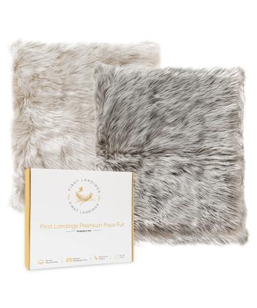 First Landings Faux Fur Newborn Photography Props Set of 2 Ultra Soft Faux Furs - Baby Photoshoot Props
