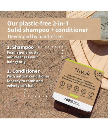 Natural Cosmetics 2-in-1 Solid Shampoo & Conditioner Bar - Sensitive Formula 80g | Eco-Friendly Hair Care - Buy Online on SooperMarket.com