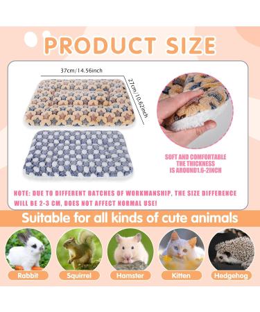 2 Pcs Small Animal Plush Bed Mat 35x27cm Washable Guinea Pig Bed Mat Fluffy Guinea Pig Bedding Mat Sleeping Pad for Bunny Hamster Guinea Pig Yellow Blue - Buy Online on SooperMarket.com