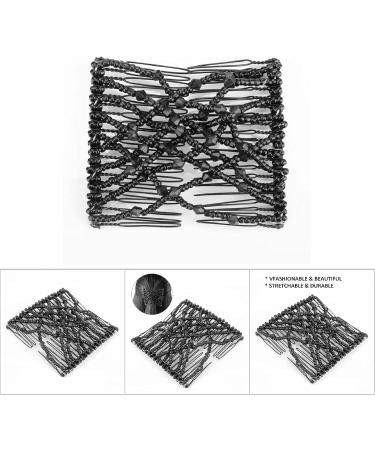 Magic Hair Comb Accessories for Women Girls Black Stretchable Beading Double Slide Combs (Black) - Buy Online on SooperMarket.com
